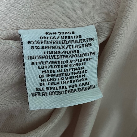 Nightway Dress 14P White Sequin V Neck Sheath Nude Lined Cocktail Party 3315 - Picture 5 of 9